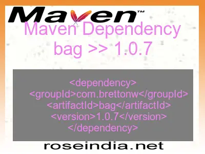 Maven dependency of bag version 1.0.7