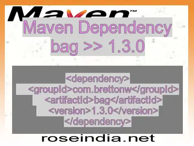 Maven dependency of bag version 1.3.0