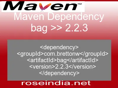 Maven dependency of bag version 2.2.3