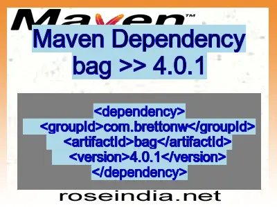 Maven dependency of bag version 4.0.1