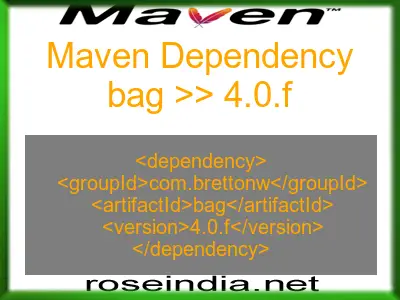 Maven dependency of bag version 4.0.f