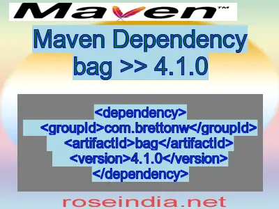 Maven dependency of bag version 4.1.0