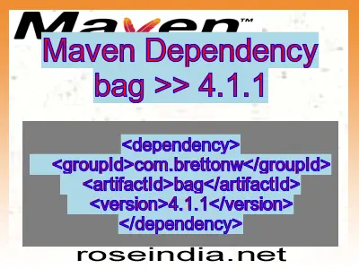 Maven dependency of bag version 4.1.1