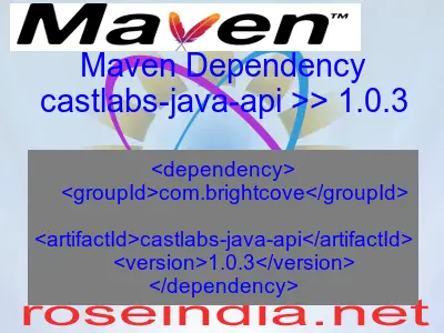 Maven dependency of castlabs-java-api version 1.0.3