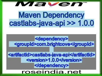 Maven dependency of castlabs-java-api version 1.0.0