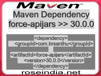 Maven dependency of force-apijars version 30.0.0