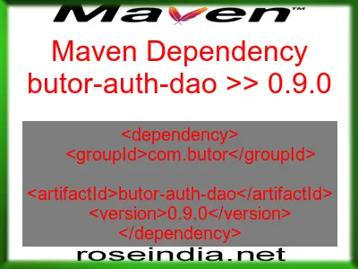 Maven dependency of butor-auth-dao version 0.9.0