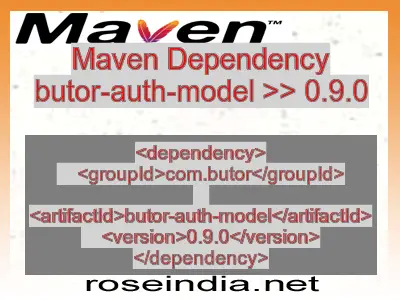 Maven dependency of butor-auth-model version 0.9.0