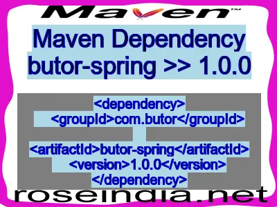 Maven dependency of butor-spring version 1.0.0