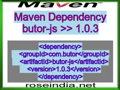 Maven dependency of butor-js version 1.0.3