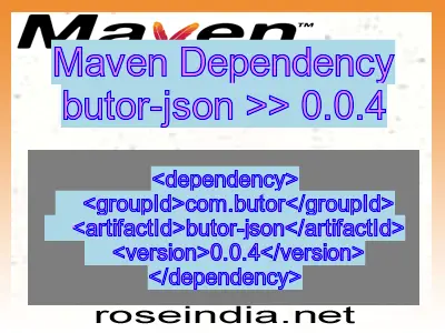 Maven dependency of butor-json version 0.0.4