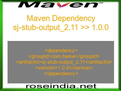 Maven dependency of sj-stub-output_2.11 version 1.0.0