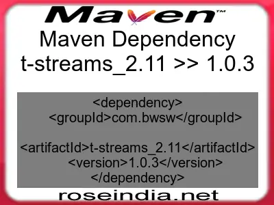 Maven dependency of t-streams_2.11 version 1.0.3