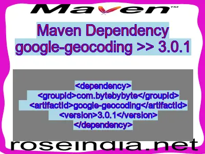 Maven dependency of google-geocoding version 3.0.1