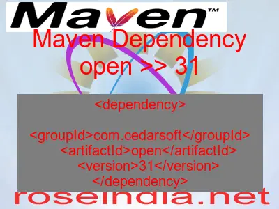 Maven dependency of open version 31