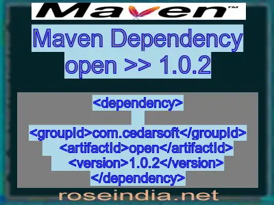 Maven dependency of open version 1.0.2