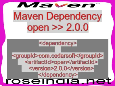 Maven dependency of open version 2.0.0