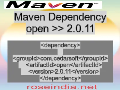 Maven dependency of open version 2.0.11