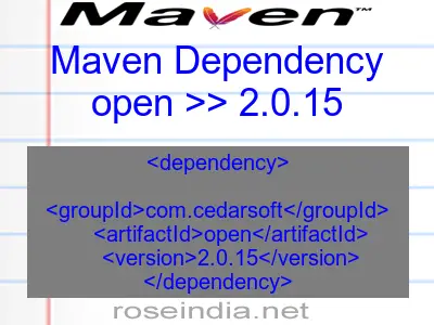 Maven dependency of open version 2.0.15