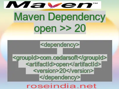 Maven dependency of open version 20