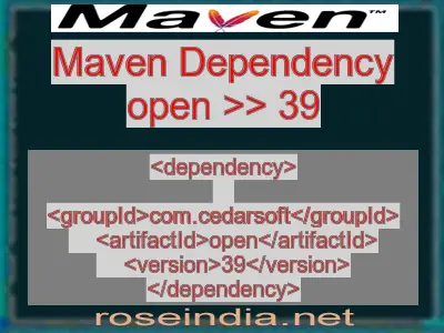 Maven dependency of open version 39