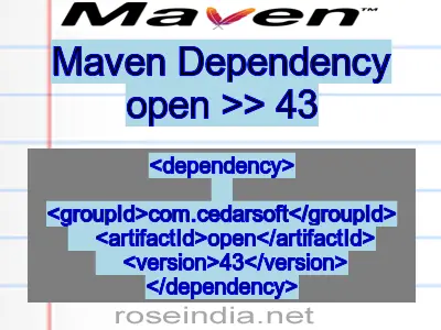 Maven dependency of open version 43