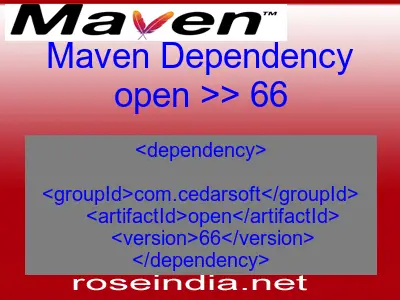 Maven dependency of open version 66