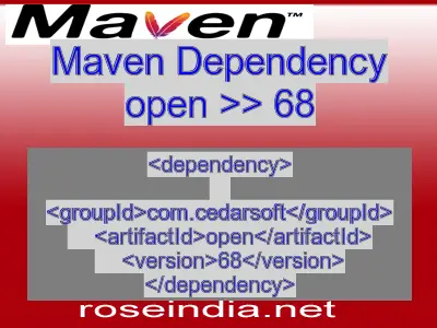 Maven dependency of open version 68