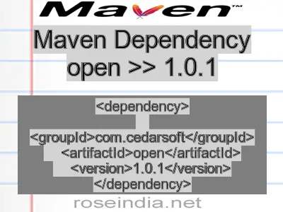 Maven dependency of open version 1.0.1