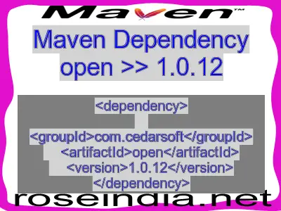 Maven dependency of open version 1.0.12