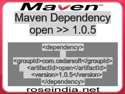 Maven dependency of open version 1.0.5