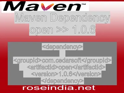 Maven dependency of open version 1.0.6