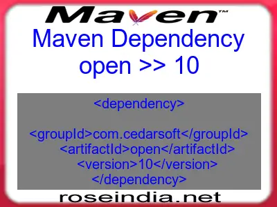 Maven dependency of open version 10