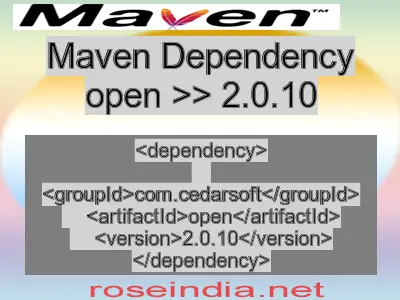 Maven dependency of open version 2.0.10