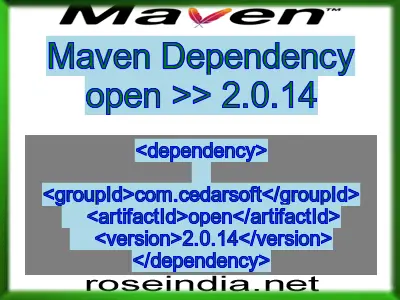 Maven dependency of open version 2.0.14