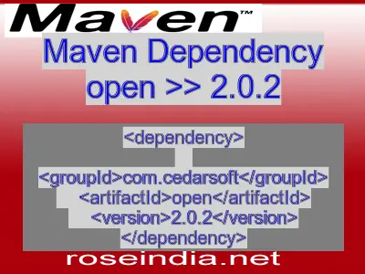 Maven dependency of open version 2.0.2