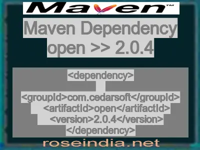 Maven dependency of open version 2.0.4