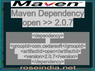 Maven dependency of open version 2.0.7