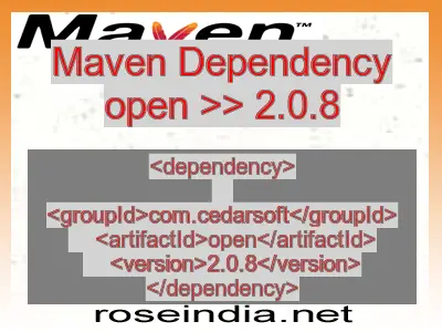 Maven dependency of open version 2.0.8