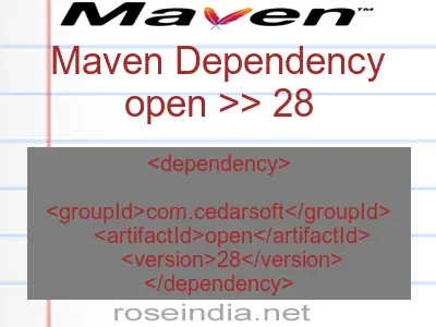 Maven dependency of open version 28