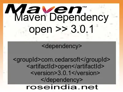 Maven dependency of open version 3.0.1