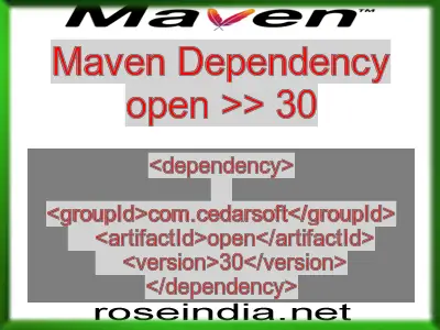 Maven dependency of open version 30