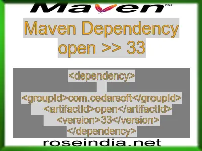 Maven dependency of open version 33