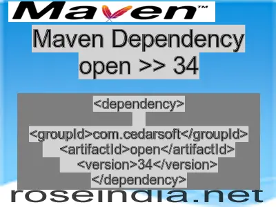 Maven dependency of open version 34