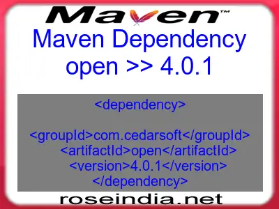 Maven dependency of open version 4.0.1