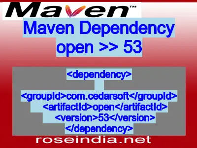 Maven dependency of open version 53