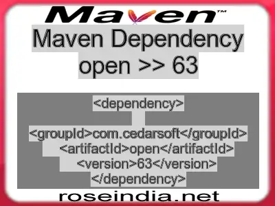 Maven dependency of open version 63