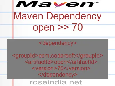 Maven dependency of open version 70