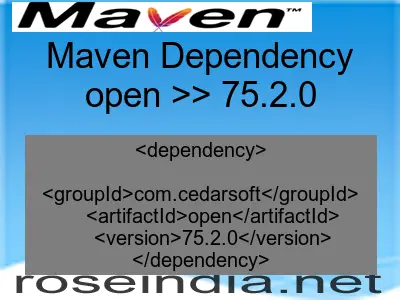 Maven dependency of open version 75.2.0