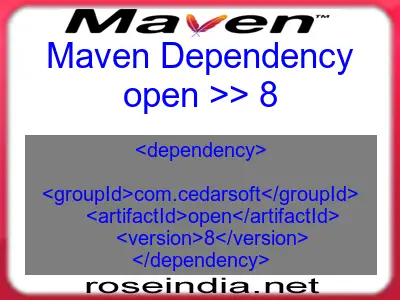 Maven dependency of open version 8